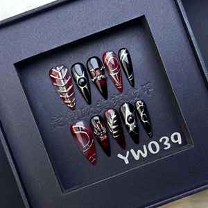 Halloween fantasma calabaza hecho a mano a presión <span class=keywords><strong>uñas</strong></span> 10 Uds puntas largas cuadrado almendra Stiletto mariposa diseños <span class=keywords><strong>pegamento</strong></span> <span class=keywords><strong>uñas</strong></span> <span class=keywords><strong>postizas</strong></span> - Product Image 3