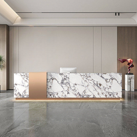 Bureau d'accueil personnalisé de luxe en acier inoxydable et peint, comptoir de consultation pour entreprise, salon de beauté, salon de manucure, caisse