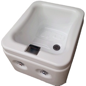 Senxiao Trắng Acrylic chân vuông Spa móng chân bồn tắm bồn rửa lưu vực với nước nóng lạnh tap Pedicure Spa chân Massager - Product Image 1