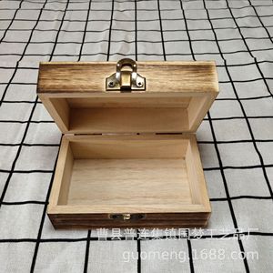 Caja de Joyería de Madera Rectangular de 6 Pulgadas, Color Quemado, Lacada, Caja de Almacenamiento de Escritorio, Embalaje General, Tipo Vertical - Product Image 4