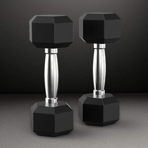 Wholesale Black <strong>Hexagonal</strong> <strong>Dumbells</strong> Pounds Cast Iron Vinyl Coated Hex Dumbbells Rubber - Product Image 2