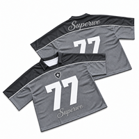 T-shirts de football américain rétro personnalisés rouge marine bicolore avec passepoil blanc, sublimation, strass, coupe ample et courte