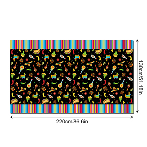 Huancai-mantel De Fiesta Mexicana, cubierta De mesa desechable De Taco Cactus, mantel De plástico <span class=keywords><strong>para</strong></span> Cinco De Mayo, suministros De Fiesta - Product Image 3