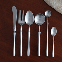 Ensemble de couverts rétro en acier inoxydable 304, faits à la main, écologiques, compatibles lave-vaisselle, couteau, fourchette, cuillère, formes spéciales pour glace, dessert, gâteau