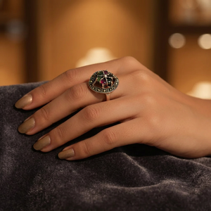 Bague de cocktail géométrique de luxe pour femme en argent 925 avec cristaux et strass sertis pavé, bijou romantique pour soirées et événements habillés - Product Image 3