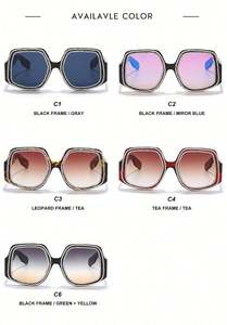 Lunettes de soleil carrées surdimensionnées tendance 2020 pour femmes, avec strass et cristaux scintillants - Product Image 6