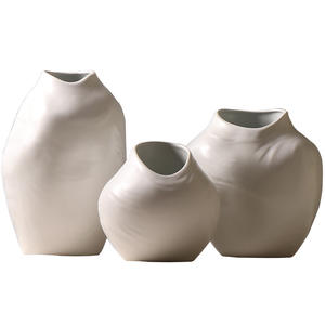 Vintage Wabi Sabi Moon Jar Jingdezhen <span class=keywords><strong>Curso</strong></span> hecho a mano Cerámica Florero blanco Florero <span class=keywords><strong>de</strong></span> agua Florero Ornamento Florero grande - Product Image 6