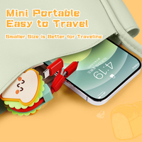 Câble de charge rétractable 4 en 1 personnalisé, câble de charge rétractable multi-ports pour téléphone USB 4 en 1, câble de charge rétractable mignon en forme de pain de dessin animé