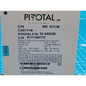 Sistemas Pivotal GFC GFC CF4 300SCCM Usados Como Están, Piezas de Equipos Semiconductores Legados - Product Image 6