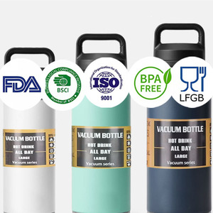Bouteille d'eau isotherme personnalisée avec logo, 18oz, 26oz, 36oz, en acier inoxydable à double paroi sous vide, avec couvercle et paille, pour le sport - Product Image 1