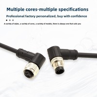 Connecteur étanche M12 en métal droit et coudé, 2-6 broches, mâle et femelle, avec contact en cuivre pour aviation