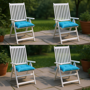 Juego de 4 cojines para exterior, color azul claro, tela Oxford, rectangulares, extraíbles, lavables, para todas las estaciones, cojines para paletas - Product Image 2