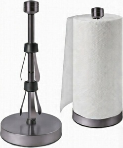 Portarrollos de Papel para Encimera, Desgarre con una Sola Mano, Acero Inoxidable, Base Pesada, para Cocina, Baño, Esenciales del Estilo Rústico - Gris - Product Image 1