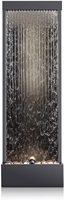 Cascade de Cascade intérieure personnalisée avec lumières LED caractéristique d'eau miroir en acier inoxydable mur de Cascade