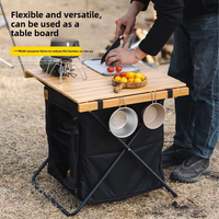 Table de camping portable, armoire de rangement de camping, table de camping pliante avec organisateur de stockage pour pique-nique en plein air