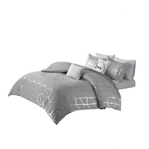 <b>Comforter</b> <b>Set</b> King Size 8 Pieces 100% Cotton Floral Pattern Polyester Filling Disposable Bedding - Product Image 1