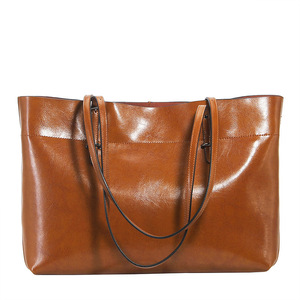 Bolso Tote de Cuero Encerado Vintage con Logotipo Personalizado, Bolso de Hombro de Cuero Vacuno Genuino de Gran Capacidad para <span class=keywords><strong>Mujer</strong></span>, Bolso Profesional OEM ODM - Product Image 6
