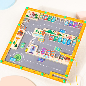<span class=keywords><strong>Jeu</strong></span> de labyrinthe de stationnement en bois Montessori personnalisé pour enfants, <span class=keywords><strong>jeu</strong></span> éducatif d'apprentissage pour garçons et filles - Product Image 4