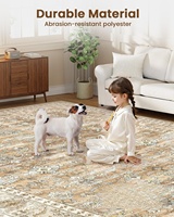 Tapis épais en polyester antidérapant au design moderne, imprimé floral, résistant aux taches, pour salon, chambre, décoration intérieure, bureau