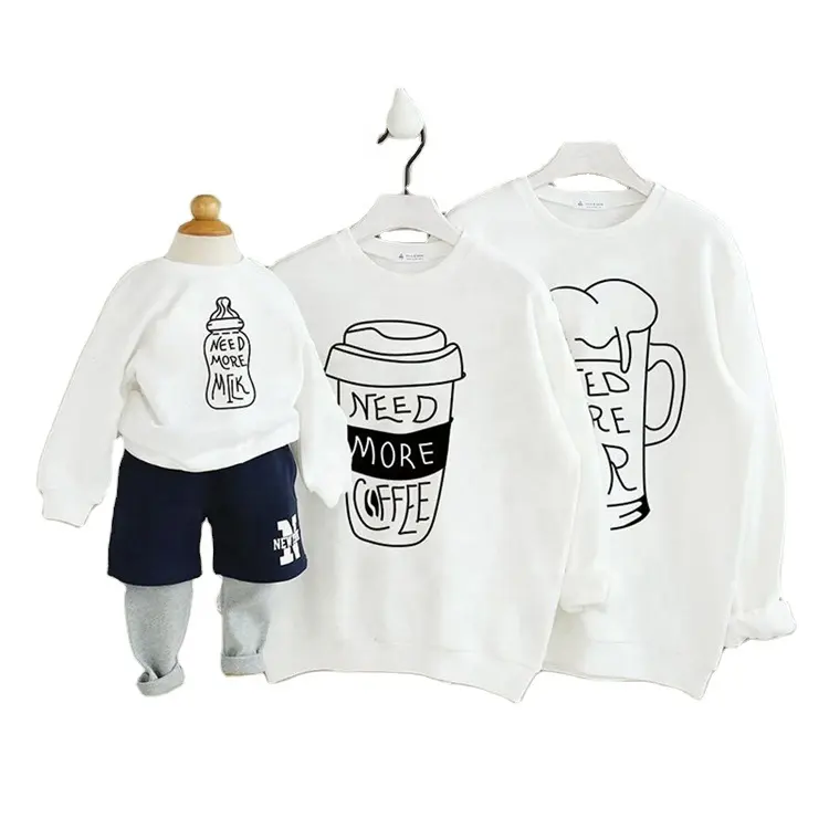 Factory Wholesale Family Matching Outfits Mommy And Me Clothes Mom And Daughter Set Mama Boy Son Family Hoodie Sweatshirt