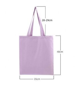 Sac fourre-tout en toile de coton pliable de 12 oz avec logo personnalisé, toile recyclée imprimée avec logo, sac de shopping uni - Product Image 2