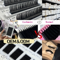 Plateau d'extensions de cils en cachemire mat noir, volume intense, doux, sans cruauté, 0.03 05 07mm J B C CC D DD L, extensions de cils en cachemire végétalien