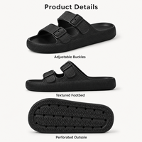 Sandales compensées tendance 2026 pour femme, rose clair, à double bride et boucle, pour l'extérieur et la plage, personnalisables avec logo OEM