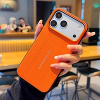 Coque de téléphone pour iPhone 18 Pro Max, cadre d'objectif en métal, texture givrée, style professionnel, simili cuir, compatible avec les modèles 17, 16 Plus, 15