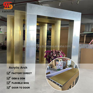 Arco de Boda Acrílico Dorado de Forma Regular, Soporte para Eventos de Boda, Gran Oferta - Product Image 2