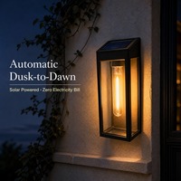 Applique Murale Solaire pour Villa, Lampe de Jardin Extérieure, LED Blanc Chaud, Étanche, Résistante à la Chaleur, Sans Câblage, pour Cour et Maison