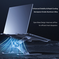 Boneroy dudukan Laptop aluminium Aloi, penggunaan meja ergonomis dapat dilipat bingkai berbentuk X kapasitas beban 5KG untuk Laptop/tablet