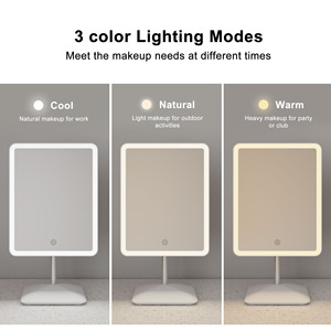 Donne fornitore personalizzato Logo quadrato Make Up ricaricabile da tavolo cosmetico portatile <span class=keywords><strong>specchio</strong></span> per il trucco <span class=keywords><strong>specchio</strong></span> per il trucco con luce a Led - Product Image 3