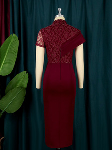 Abiti eleganti da <span class=keywords><strong>sera</strong></span> donna all'ingrosso taglie forti abbigliamento donna cena abito da <span class=keywords><strong>sera</strong></span> nero a spalla - Product Image 5