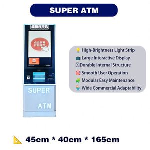 Blue-White Themed Commercial Self-Service Interactive <b>Terminal</b> High-Brightness Lighting Large Display Metal Stainless English - Product Image 1