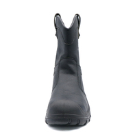 Chaussures de travail confortables et antidérapantes MaxiTough pour hommes, bottes de travail, baskets de protection noires, bottes de soudeur en cuir Woodland