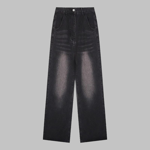 <span class=keywords><strong>Jeans</strong></span> mode d'été pour femmes <span class=keywords><strong>Jeans</strong></span> décontractés taille haute pour femmes <span class=keywords><strong>Jeans</strong></span> jambes larges jambes droites pour petites femmes - Product Image 1