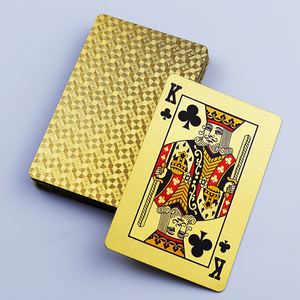 Bán Buôn Tùy Chỉnh Nhựa Không Thấm Nước <span class=keywords><strong>PVC</strong></span> Vàng Chơi Thẻ Vàng Lá Poker Vàng Poker Thẻ - Product Image 1