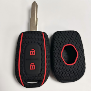 Coque de <span class=keywords><strong>protection</strong></span> en silicone noire avec ligne rouge pour clé de voiture <span class=keywords><strong>Renault</strong></span>, étui de clé d'origine durable - Product Image 3
