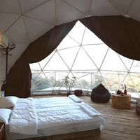 Glamping Dôme géodésique Serre préfabriquée Pvc Igloo Tente d'hôtel avec salle de bain