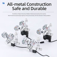 ZRDR contrôle du CO2 régulation de la pression bipolaire alliage d'aluminium accessoires d'aquarium soupape de réduction de la pression du co2 d'aquarium