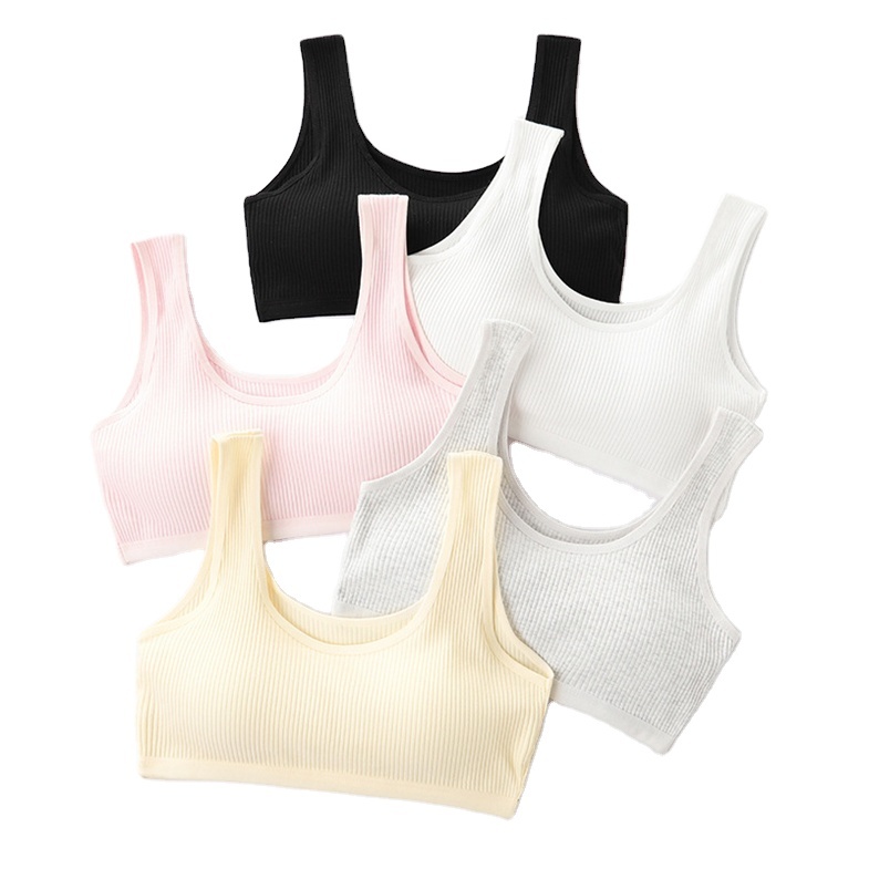 Girls Bra Crop Tops for Teens Underwear Breathable Kids Sports Training Bras for Children Letter Soft Cotton 2024 Teenager Cloth