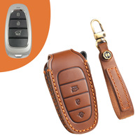 Housse de clé en cuir de qualité supérieure pour Hyundai Tucson Palisade Nexo 2021-2023
