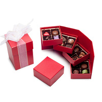 Boîte d'emballage en papier de chocolat de Ramadan vide personnalisée, magnétique de luxe à porte ouverte, boîtes cadeaux de truffe de chocolat