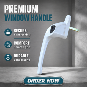 Front Entry Door Handle with Georgian Design and Bright Brass Finish Easy Install Lifetime Warranty - Product Image 3