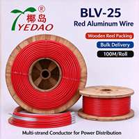 Fil électrique multibrin en aluminium isolé PVC rouge BLV-25 25mm² pour câblage électrique industriel
