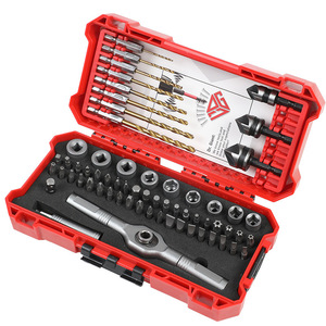 63 Piece T Type Ratchet Screwdriver Set With Phillips Flat Head Bits Chamfering Function Plastic Case - Product Image 1