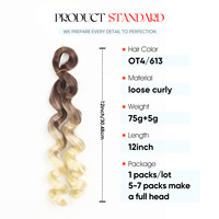 Cheveux synthétiques à tresser bouclés italiens, prix de gros, 12 pouces, 75g, soyeux, boucles italiennes, ondulations lâches, boucles françaises, spirales bouclées