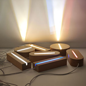 Hiện Đại 16-Màu <span class=keywords><strong>LED</strong></span> Ánh Sáng Vuông Phòng Ngủ Đèn Điều Khiển Từ Xa Cơ Sở Bằng Gỗ Trắng Khách Sạn Quà Tặng Cá Nhân Sử Dụng Bằng Giọng Nói Cảm Ứng Điều Khiển - Product Image 2