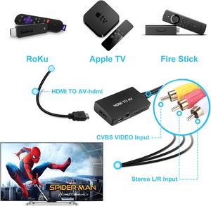 Convertisseur RCA avec prise en charge de la vidéo et de l'audio composite PAL/<span class=keywords><strong>NTSC</strong></span> pour clé TV, boîtier TV Android, DVD - Noir - Product Image 2