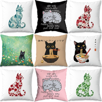 Oreillers et taies d'oreiller mignons pour les amoureux des chats, inspirés des passionnés de musique, 18 * 18 pouces, adaptés à la décoration du canapé de la maison ou du bureau